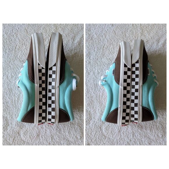 Vans Era BMX Checkerboard Brown & Aqua Canvas Sneakers - Unisex - Picture 7 of 9